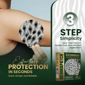 DermaPatch® White Animal Skin Patterns CGM Sensor Covers – Waterproof Adhesive Patches for Libre 3, Libre 2 & Dexcom G7/G6 (No Glue Center, 14-Day Hold) - 20 Pack