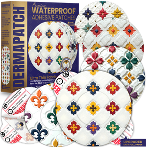 DermaPatch® Luxury Design CGM Sensor Covers – Waterproof Adhesive Patches for Libre 3, Libre 2 & Dexcom G7/G6 (No Glue Center, 14-Day Hold) - 20 Pack