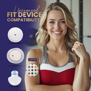 DermaPatch® Luxury Design CGM Sensor Covers – Waterproof Adhesive Patches for Libre 3, Libre 2 & Dexcom G7/G6 (No Glue Center, 14-Day Hold) - 20 Pack