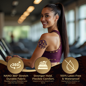 DermaPatch® Paisley CGM Sensor Covers – Waterproof Adhesive Patches for Libre 3, Libre 2 & Dexcom G7/G6 (No Glue Center, 14-Day Hold) - 20 Pack