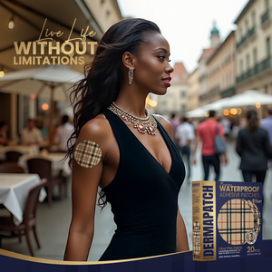 DermaPatch® Luxury Plaid CGM Sensor Covers – Waterproof Adhesive Patches for Libre 3, Libre 2 & Dexcom G7/G6 (No Glue Center, 14-Day Hold) - 20 Pack