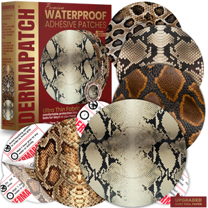 DermaPatch® Snake Skin CGM Sensor Covers – Waterproof Adhesive Patches for Libre 3, Libre 2 & Dexcom G7/G6 (No Glue Center, 14-Day Hold) - 20 Pack