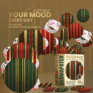 DermaPatch® Luxury Fashion CGM Sensor Covers – Waterproof Adhesive Patches for Libre 3, Libre 2 & Dexcom G7/G6 (No Glue Center, 14-Day Hold) - 20 Pack