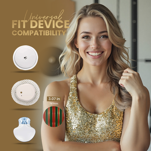 DermaPatch® Luxury Fashion CGM Sensor Covers – Waterproof Adhesive Patches for Libre 3, Libre 2 & Dexcom G7/G6 (No Glue Center, 14-Day Hold) - 20 Pack